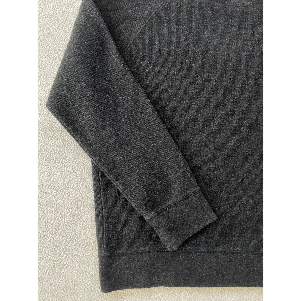Banana Republic Mens Large Sweater Charcoal Gray Raglan Crewneck Cotton Blend